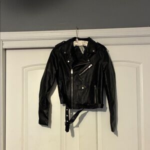 Love Tree Black Faux Leather Biker Jacket